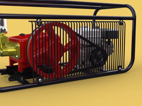 PLUNGER PUMP PETROL ENGINE SPRAYER PRESSURE WATER JET CAR WASH 3D Model