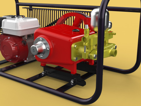 PLUNGER PUMP PETROL ENGINE SPRAYER PRESSURE WATER JET CAR WASH 3D Модель