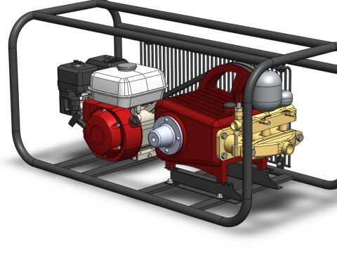 PLUNGER PUMP PETROL ENGINE SPRAYER PRESSURE WATER JET CAR WASH 3D Модель