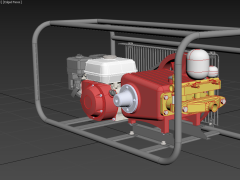 PLUNGER PUMP PETROL ENGINE SPRAYER PRESSURE WATER JET CAR WASH 3D Модель