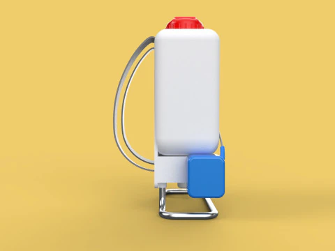 太陽電池 電気ナップザック噴霧器 タンク ポンプ モーター バッテリー 3Dモデル