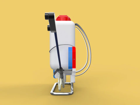 太陽電池 電気ナップザック噴霧器 タンク ポンプ モーター バッテリー 3Dモデル