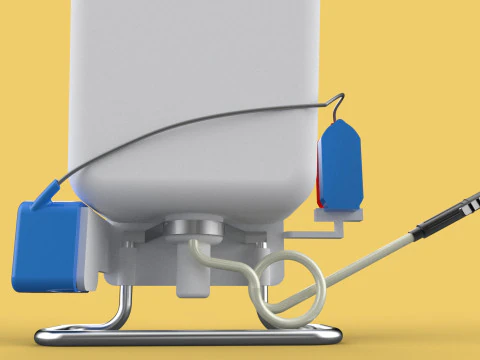 太陽電池 電気ナップザック噴霧器 タンク ポンプ モーター バッテリー 3Dモデル