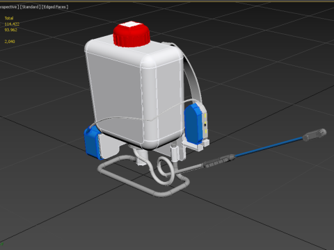 SOLAR CELL ELECTRIC KNAPSACK SPRAYER TANK PUMP MOTOR BATTERY 3Dモデル