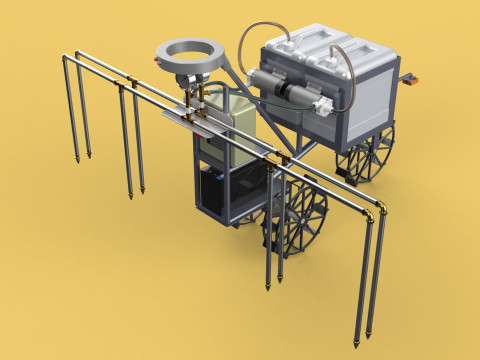 FARM SPRAYER AUTONOMOUS UNMANNED ROBOT FIELD TRACTOR AGRICULTURE 3D Model