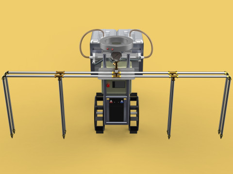 FARM SPRAYER AUTONOMOUS UNMANNED ROBOT FIELD TRACTOR AGRICULTURE 3D-Modell
