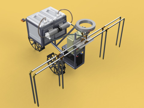 FARM SPRAYER AUTONOMOUS UNMANNED ROBOT FIELD TRACTOR AGRICULTURE 3D-Modell