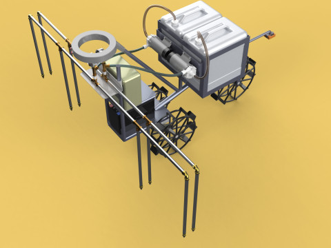 FARM SPRAYER AUTONOMOUS UNMANNED ROBOT FIELD TRACTOR AGRICULTURE 3D-Modell