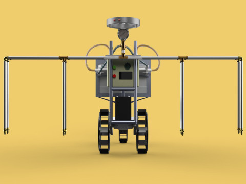 FARM SPRAYER AUTONOMOUS UNMANNED ROBOT FIELD TRACTOR AGRICULTURE 3D-Modell