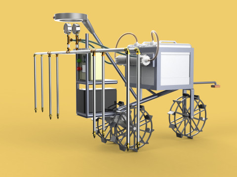 FARM SPRAYER AUTONOMOUS UNMANNED ROBOT FIELD TRACTOR AGRICULTURE 3D-Modell