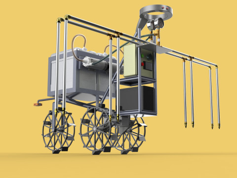 FARM SPRAYER AUTONOMOUS UNMANNED ROBOT FIELD TRACTOR AGRICULTURE 3D-Modell