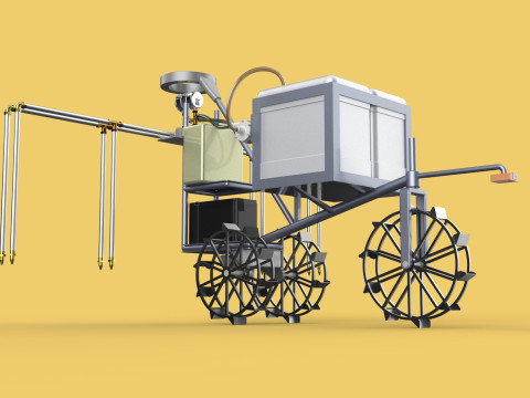 FARM SPRAYER AUTONOMOUS UNMANNED ROBOT FIELD TRACTOR AGRICULTURE 3D-Modell