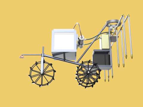 FARM SPRAYER AUTONOMOUS UNMANNED ROBOT FIELD TRACTOR AGRICULTURE 3D-Modell