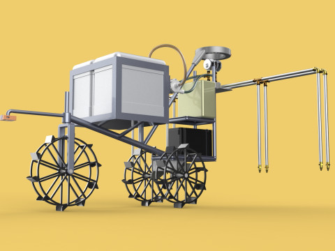 FARM SPRAYER AUTONOMOUS UNMANNED ROBOT FIELD TRACTOR AGRICULTURE 3D-Modell