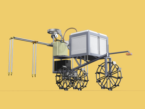 FARM SPRAYER AUTONOMOUS UNMANNED ROBOT FIELD TRACTOR AGRICULTURE 3D-Modell