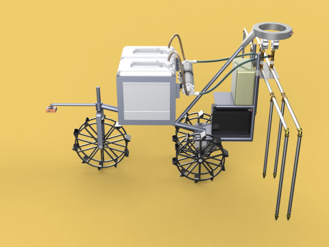 FARM SPRAYER AUTONOMOUS UNMANNED ROBOT FIELD TRACTOR AGRICULTURE 3D-Modell