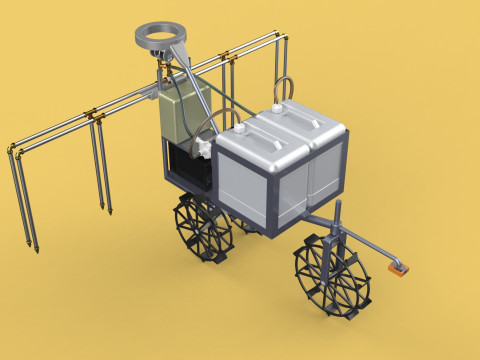 FARM SPRAYER AUTONOMOUS UNMANNED ROBOT FIELD TRACTOR AGRICULTURE 3D-Modell