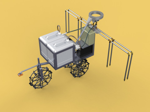 FARM SPRAYER AUTONOMOUS UNMANNED ROBOT FIELD TRACTOR AGRICULTURE 3D-Modell