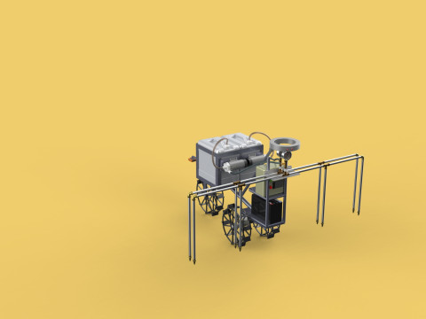 FARM SPRAYER AUTONOMOUS UNMANNED ROBOT FIELD TRACTOR AGRICULTURE 3D-Modell
