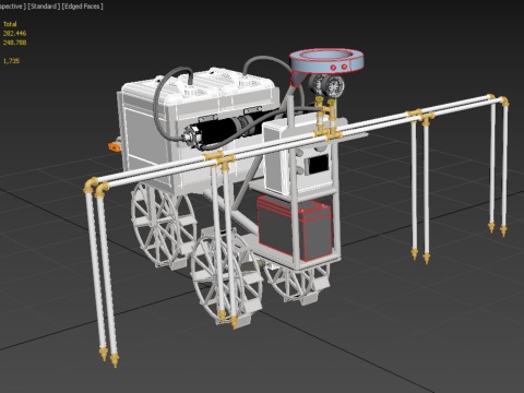 FARM SPRAYER AUTONOMOUS UNMANNED ROBOT FIELD TRACTOR AGRICULTURE 3D-Modell