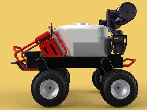 VEHICLE SPRAYER AUTONOMOUS UNMANNED ROBOT TRACTOR GROUND FIELD 3D Model