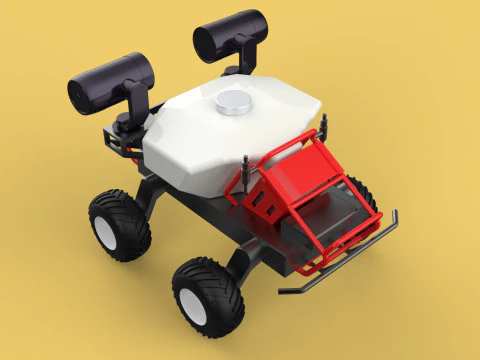 VEHICLE SPRAYER AUTONOMOUS UNMANNED ROBOT TRACTOR GROUND FIELD 3D Model