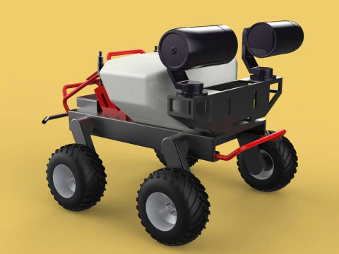 VEHICLE SPRAYER AUTONOMOUS UNMANNED ROBOT TRACTOR GROUND FIELD 3D Model