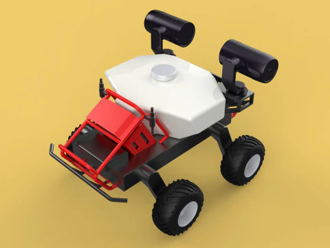 VEHICLE SPRAYER AUTONOMOUS UNMANNED ROBOT TRACTOR GROUND FIELD 3D Model