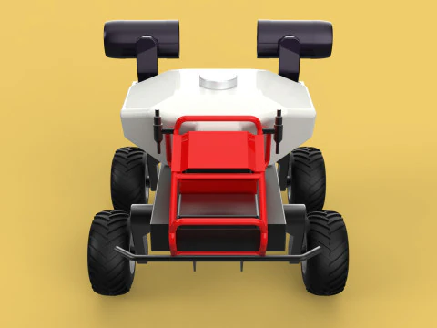 VEHICLE SPRAYER AUTONOMOUS UNMANNED ROBOT TRACTOR GROUND FIELD 3D Model