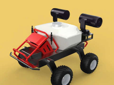 VEHICLE SPRAYER AUTONOMOUS UNMANNED ROBOT TRACTOR GROUND FIELD 3D Model