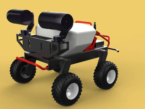 VEHICLE SPRAYER AUTONOMOUS UNMANNED ROBOT TRACTOR GROUND FIELD 3D Model