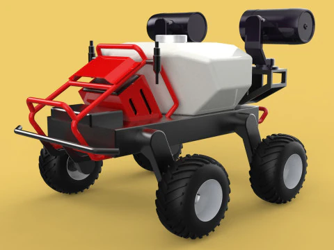 VEHICLE SPRAYER AUTONOMOUS UNMANNED ROBOT TRACTOR GROUND FIELD 3D Model