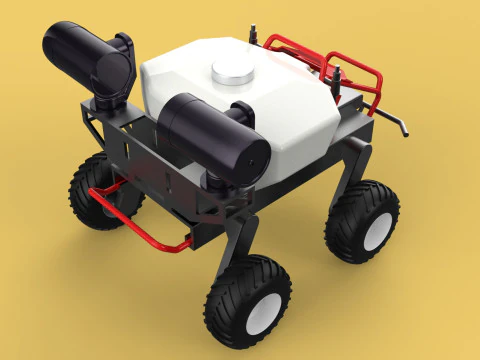 VEHICLE SPRAYER AUTONOMOUS UNMANNED ROBOT TRACTOR GROUND FIELD 3D Model