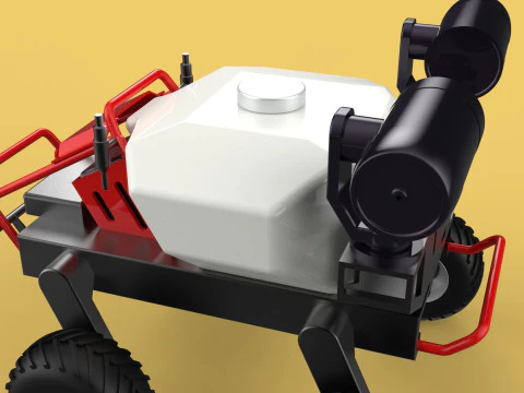 VEHICLE SPRAYER AUTONOMOUS UNMANNED ROBOT TRACTOR GROUND FIELD 3D Model