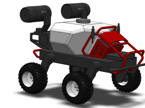VEHICLE SPRAYER AUTONOMOUS UNMANNED ROBOT TRACTOR GROUND FIELD 3D Model
