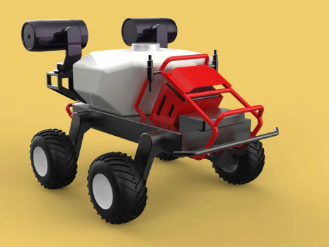 VEHICLE SPRAYER AUTONOMOUS UNMANNED ROBOT TRACTOR GROUND FIELD 3D Model