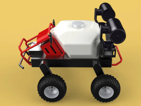 VEHICLE SPRAYER AUTONOMOUS UNMANNED ROBOT TRACTOR GROUND FIELD 3D Model