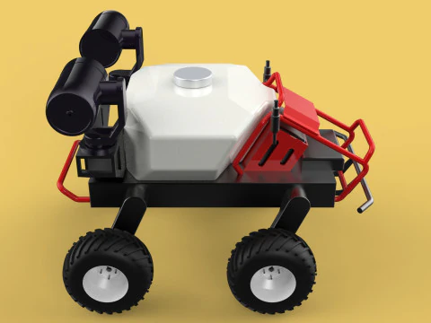 VEHICLE SPRAYER AUTONOMOUS UNMANNED ROBOT TRACTOR GROUND FIELD 3D Model
