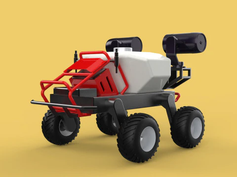 VEHICLE SPRAYER AUTONOMOUS UNMANNED ROBOT TRACTOR GROUND FIELD 3D Model
