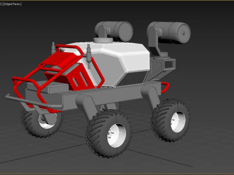 VEHICLE SPRAYER AUTONOMOUS UNMANNED ROBOT TRACTOR GROUND FIELD 3D Model