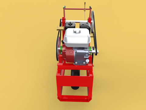 HAND WALKING BEHIND TRACTOR MOLDBOARD PLOW PETROL ENGINE DIY 3D-Modell