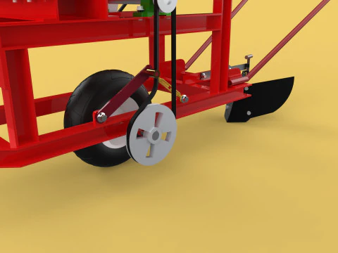 HAND WALKING BEHIND TRACTOR MOLDBOARD PLOW PETROL ENGINE DIY 3D Model