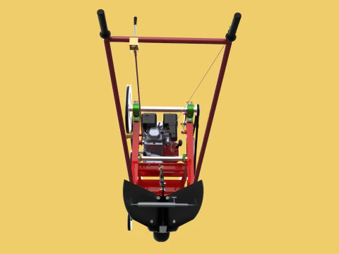 HAND WALKING BEHIND TRACTOR MOLDBOARD PLOW PETROL ENGINE DIY 3D Model