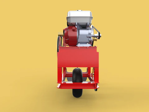 HAND WALKING BEHIND TRACTOR MOLDBOARD PLOW PETROL ENGINE DIY 3D Model
