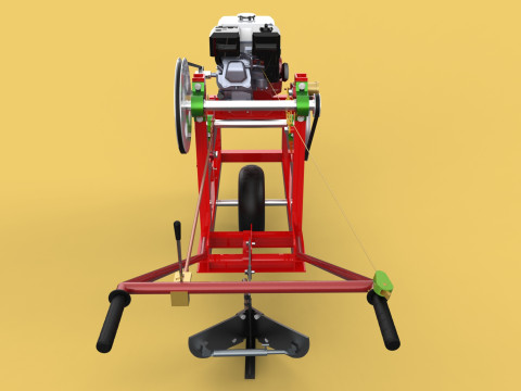 HAND WALKING BEHIND TRACTOR MOLDBOARD PLOW PETROL ENGINE DIY 3D-Modell