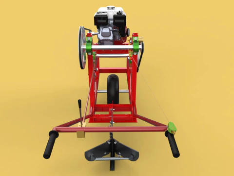 HAND WALKING BEHIND TRACTOR MOLDBOARD PLOW PETROL ENGINE DIY 3D Model