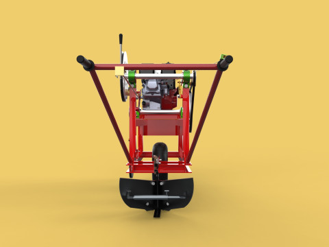 HAND WALKING BEHIND TRACTOR MOLDBOARD PLOW PETROL ENGINE DIY 3D-Modell