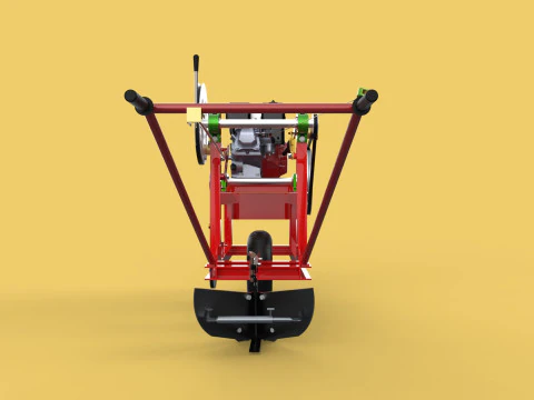 HAND WALKING BEHIND TRACTOR MOLDBOARD PLOW PETROL ENGINE DIY 3D Model