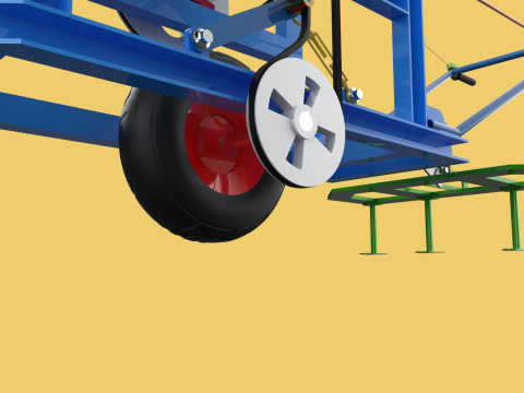 HAND WALKING BEHIND TRACTOR PLOW PETROL ENGINE CART DIY HOMEMADE 3D Модель
