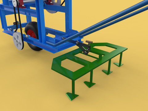 HAND WALKING BEHIND TRACTOR PLOW PETROL ENGINE CART DIY HOMEMADE 3D Модель